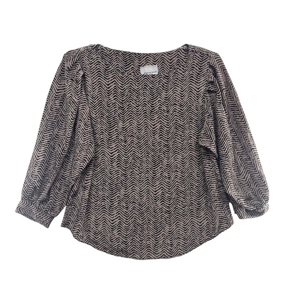 Vintage Alyssa Scott Shirt Womens Small Petite Stripe Abstract Union Made USA - Picture 1 of 13